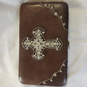 Excellent condition wallet with cross on the front